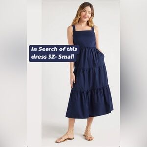 Free Assembly Cotton Tiered Midi Dress/ Navy/Small
